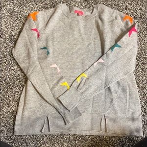 Girls grey sweater with starts